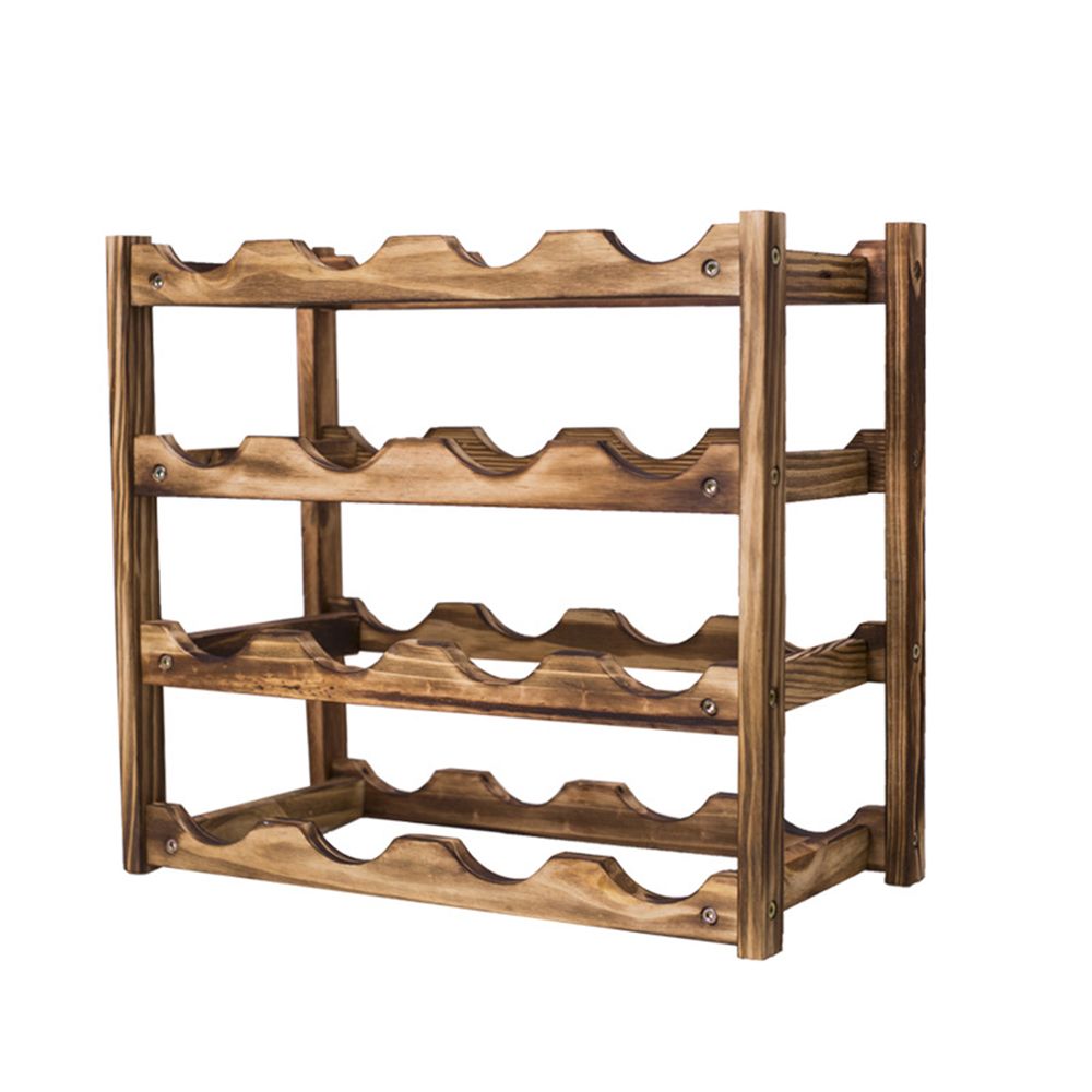 4 Tiers 16 Bottle Wine Holder Rack For Home Kitchen,Bar,Party Carbon