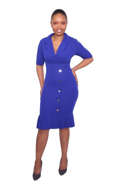 Women's Blue Casual Bodycon Dress