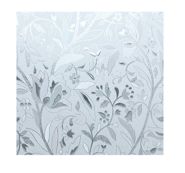 Window Privacy Film Window Cling Film - Decorative Flower Vinyl Clings