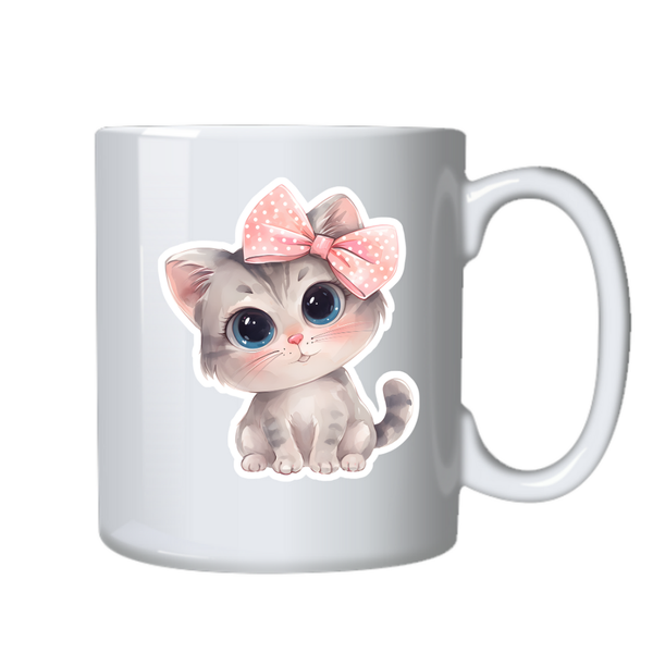 Kitten Cat 16 Kawaii Sticker Theme Mug Cup Birthday Christmas Gift 502