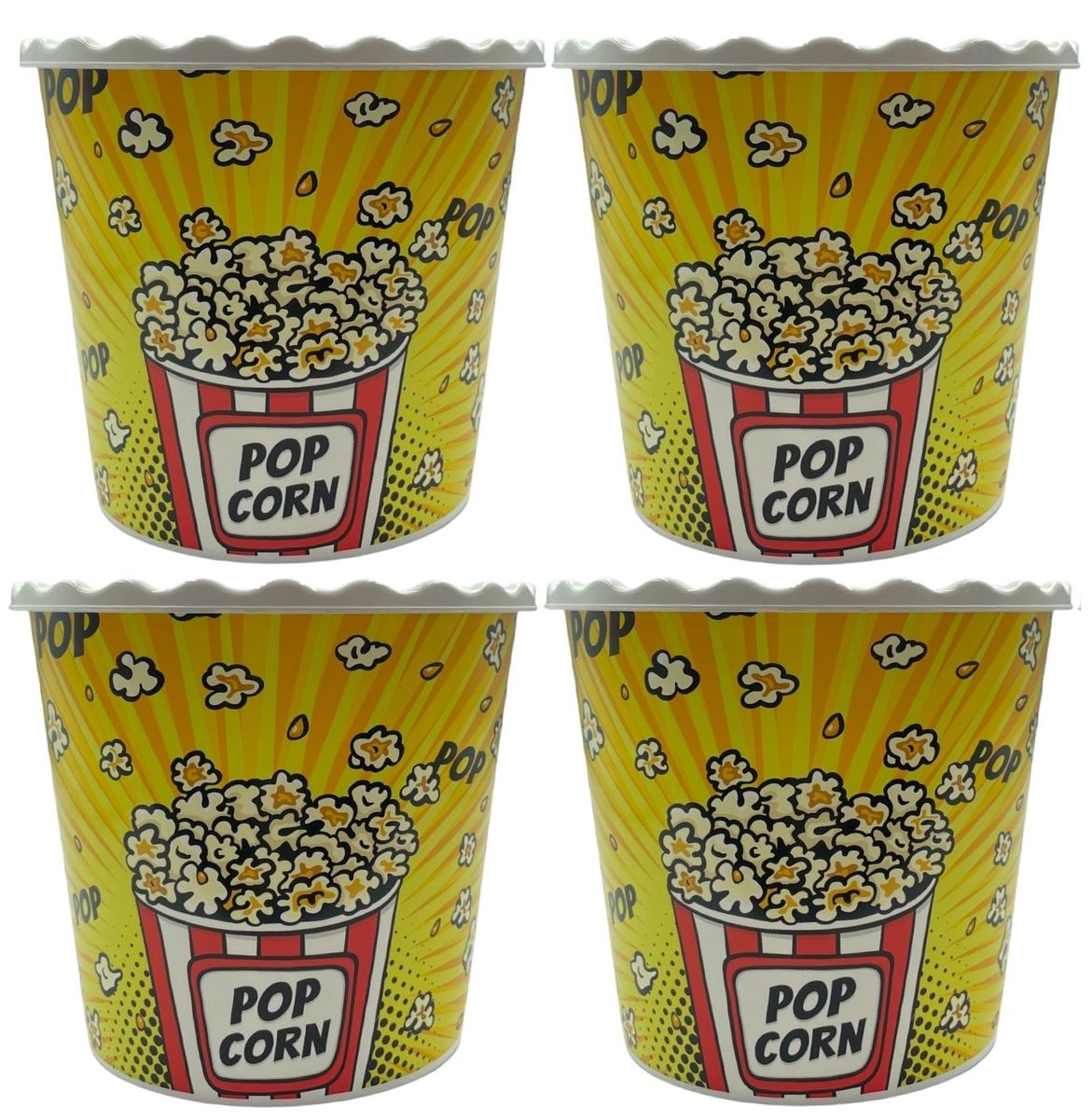 2.2L Plastic Reusable Popcorn Bucket Yellow Set of 4 Shop Today