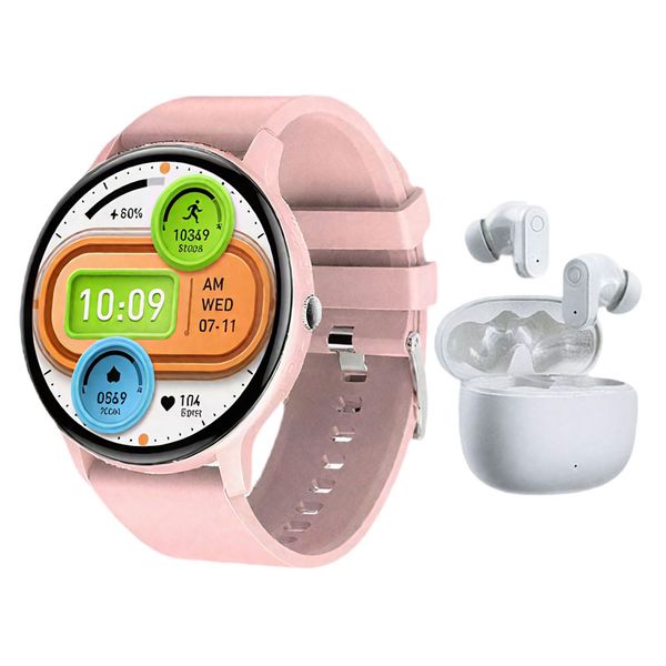 Golden Perfect Women's Smartwatch &amp; Earbuds Set - Elegant Business Gift