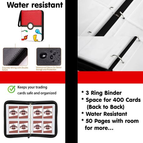 Trading Card Game Organiser Binder 8.8 x 6.3cm Cards 400 Capacity