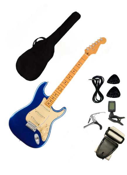 Blue Electric Guitar Stratocaster Gift Set
