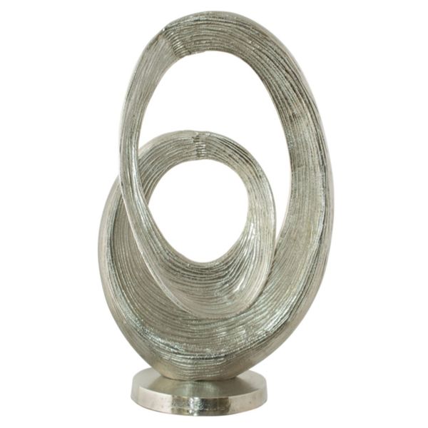 Rough Nickel Twist Sculpture – 52 x 30 x 18cm