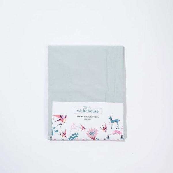 Little Whitehouse Cot Duvet Cover Set - Duck Egg