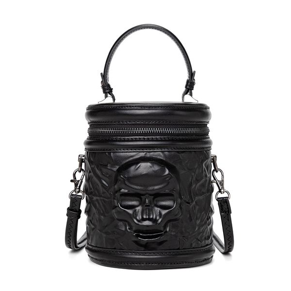 Dark Skull Crossbody Bucket Bag