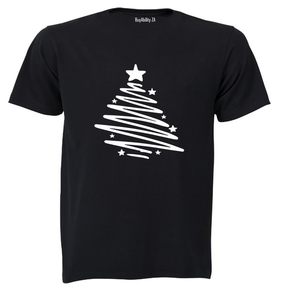 Christmas Tree Sketch - Adults - T-Shirt