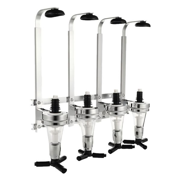 4-Head Straight Row Wall Mount Liquor Dispenser Bracket