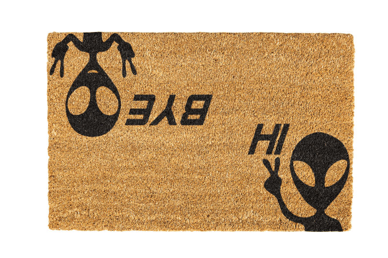 Alien Hi and Bye Coir Doormat Design 700 x 400mm