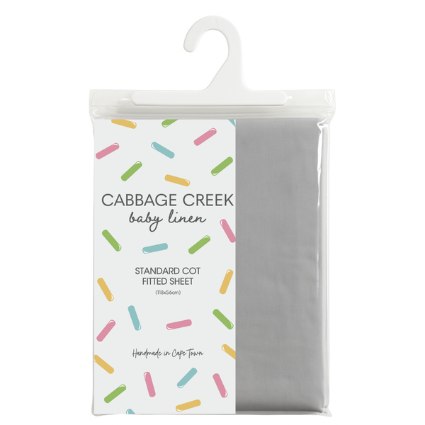 Cabbage Creek - Standard Cot Fitted Sheet - Grey