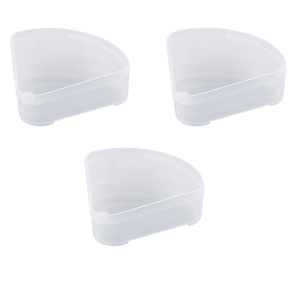 3 Piece Portable Storage Case for Makeup Powder Puffs - Transparent