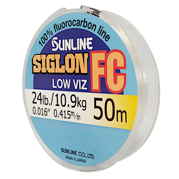 Siglon Fluorocarbon Leader Fishing Line 10.9KG/24Lb .415MM Colour Clear 50m Spool