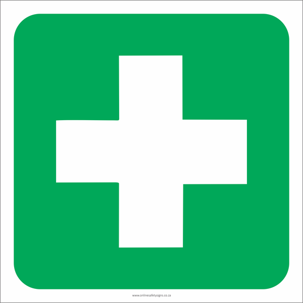 First Aid Equipment Safety Sign - ABS - 19cm x 19cm