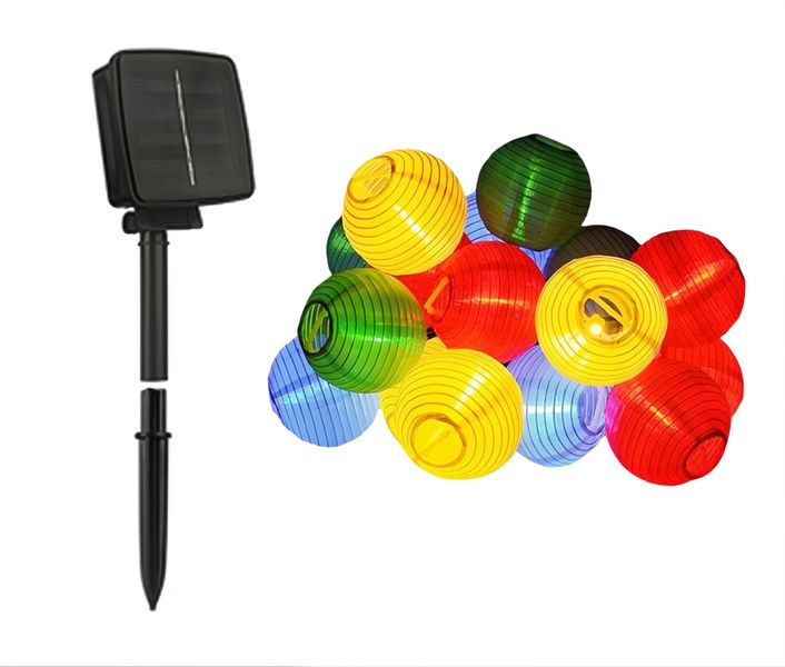 Solar Chinese Lantern String Lights - 5m