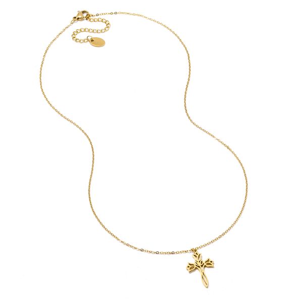Lily &amp; Rose - Waterproof Stainless Steel Rose Cross Necklace