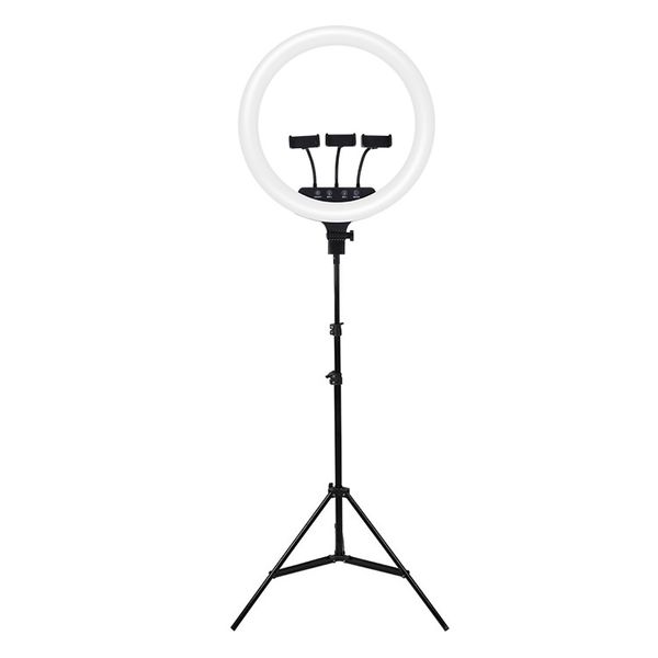Professional 18 Inch LED Ring Light with 2M Tripod and 3 Phone Holders