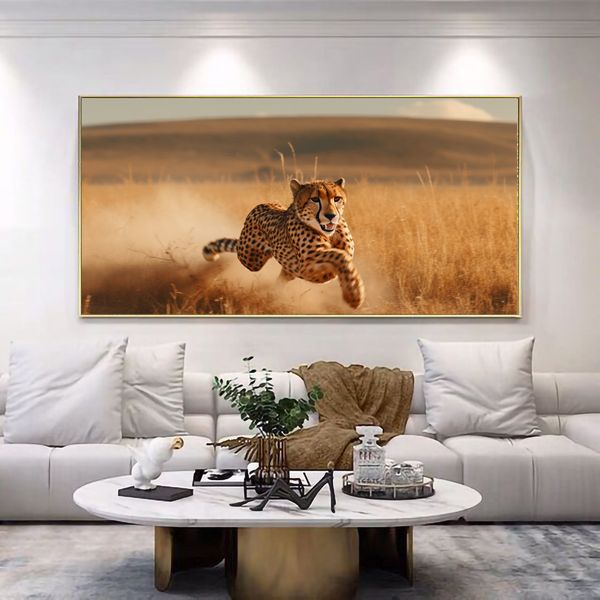 Canvas Wall Decor - Cheetah Chase - 0247