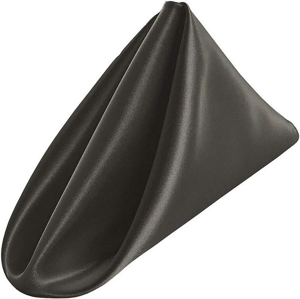 Satin Napkin - Set of 10- Colour Black- Size 35cm