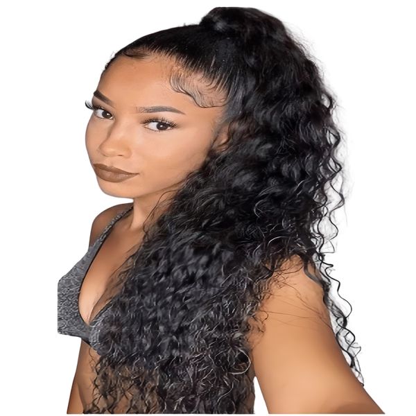 24-inch Pony Tail Water Wave Natural Colour
