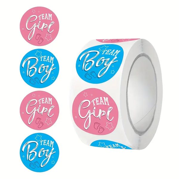 Gender Reveal Stickers - Celebrate Team Girl or Boy in Style! - 500 Pack
