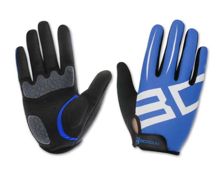 Boodun Full Finger Cycling Gloves Anti-slip Blue
