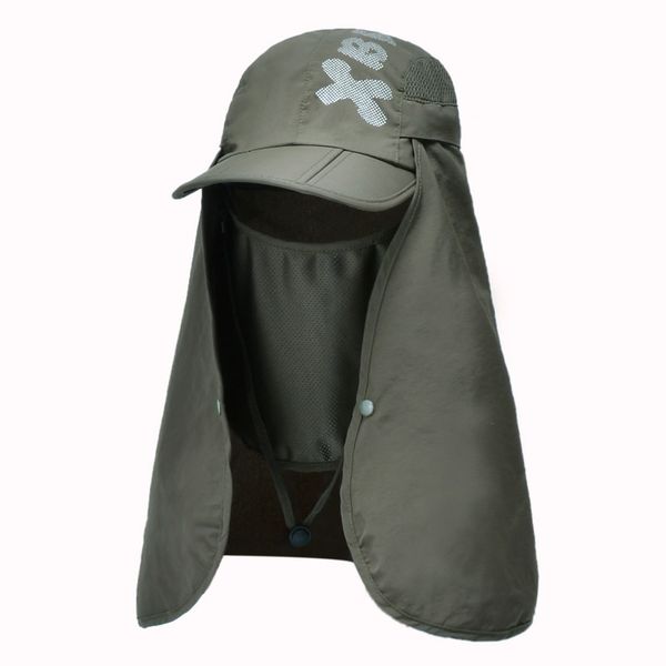 Neck Face Flap Outdoor Cap UV Protection Sun Fishing Hats (Quick-Drying)