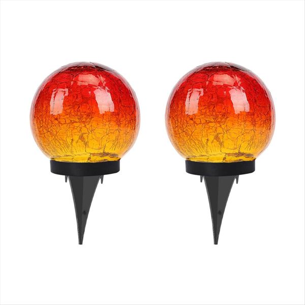 2 Pcs Solar Ball Lights Outdoor Garden Decor Compatible with Universal