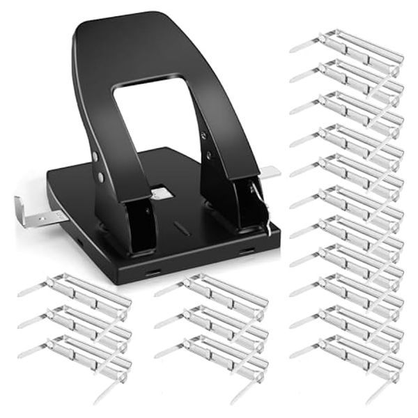 2 Hole Punch With 100 Binder Paper Fastener Paper Two Hole Punchers
