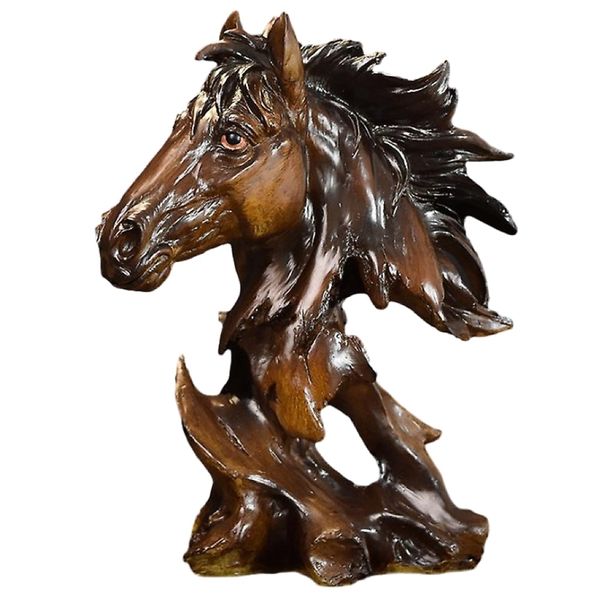 Decor Creative Horse Head Sculpture For Desktop, Offie &amp; Living Room - 27cm