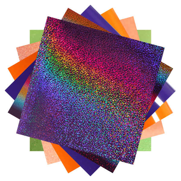 Krigie Heat Transfer Vinyl Sampler - Neon Diamond Sequins Bright (6 Sheets)