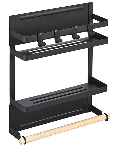 Kitchen 2 Tier Magnetic Fridge Spice Storage Organization Rack