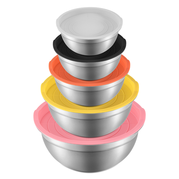 Mixing Bowl With Lid Set Of 5 For Prepping Mixing And Serving