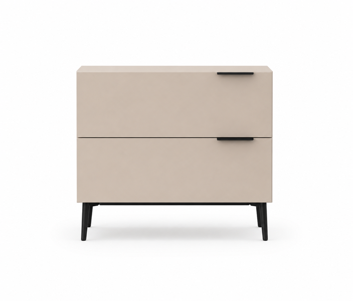 Modern Bedside Table With 2 Drawers Nightstand C image