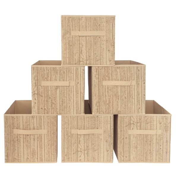 Creative Deco SET OF 6 Premium Storage Boxes - Collapsible - Earth Brown