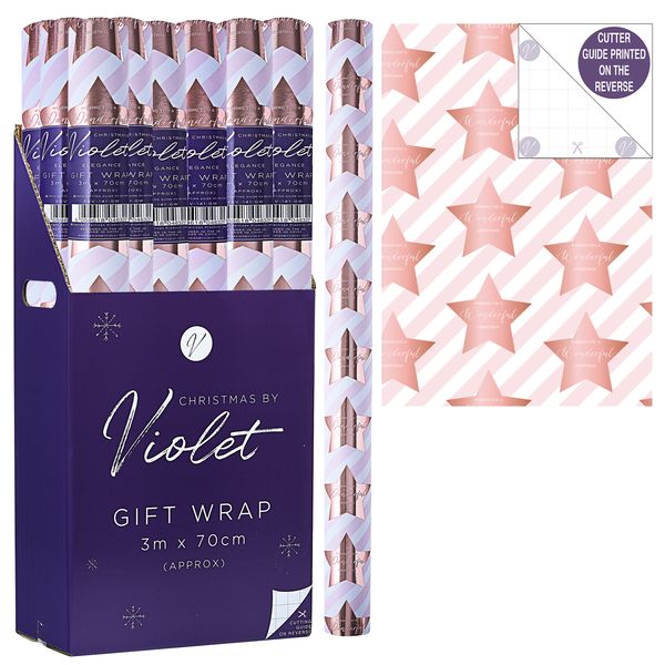 Christmas Gift Wrap Rolls 18/Bulk - Elegance Rose Gold