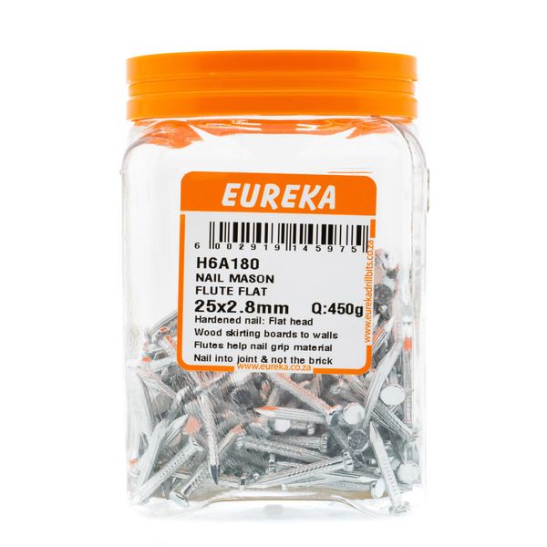 EUREKA Fluted Masonry Nail Flat 25 x 2.8mm Q:450g H6A180