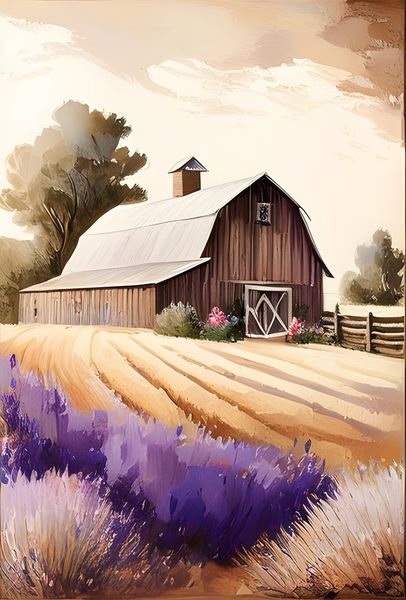 RootedArt Canvas Wall Art Home Decor - Lavender Field