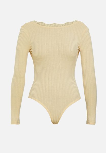 Women's Glamorous Petite Open Back Bodysuit - Neutral