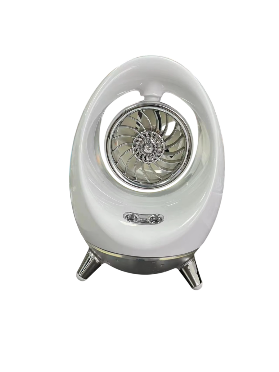 Spray Cold Air Fan - Egg-Shaped Design with Dual-Color LED Light