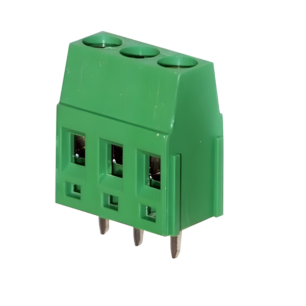 MRT5-P5-3E 5mm 3-Way Screw Clamp Terminal Block 24A 400V Green
