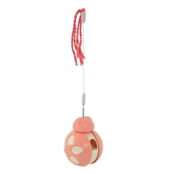 2-in-1 Pink Cat Toy with Treat Dispenser and Teasing Stick