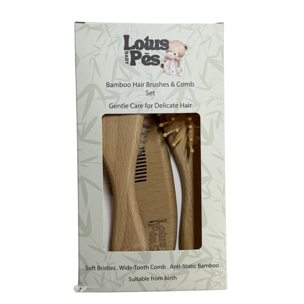 Lotus Pes Baby Bamboo Brush &amp; Comb Set