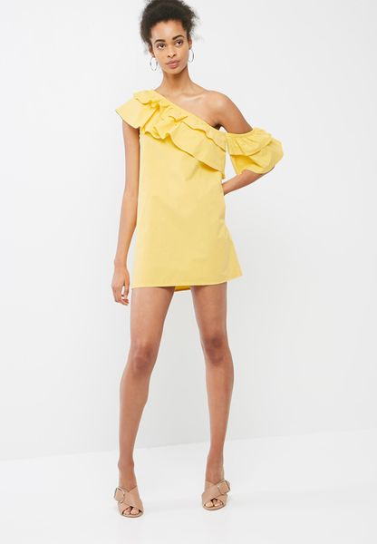 Women's Dailyfriday Tiered One Shoulder Dress - Primrose Yellow