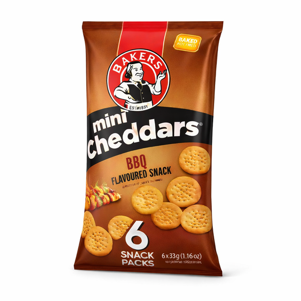 Bakers Mini Cheddars BBQ Savoury Biscuits 36 x 33g