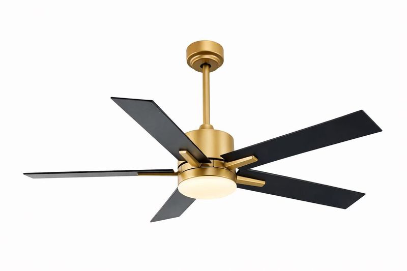 Luxe 5-Blade LED Ceiling Fan Light (Dark Brown &amp; Gold Finish)-MRUL