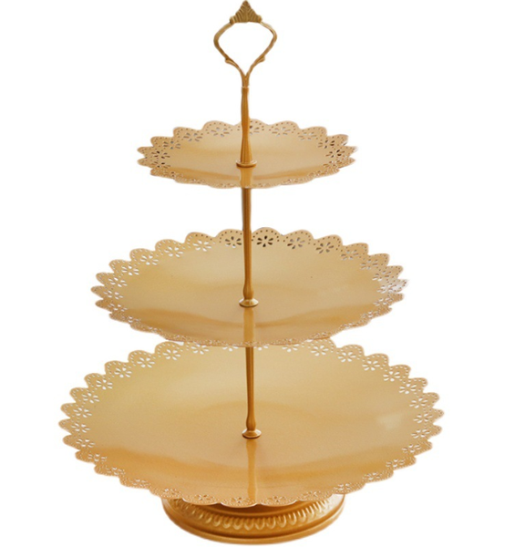 X-HOME 3-Tier Metal Gold Cupcake Stand or Dessert Table Display