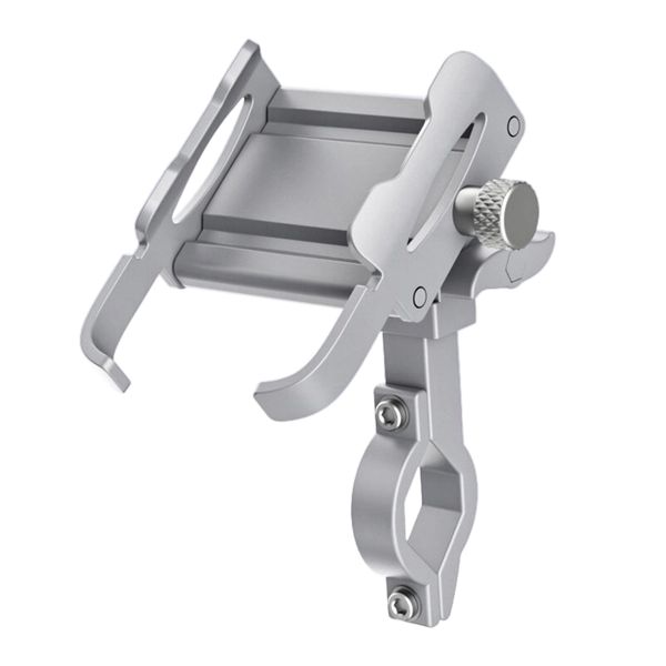 Universal Motorcycle Bike Handlebar Alloy Phone Mount - Silver