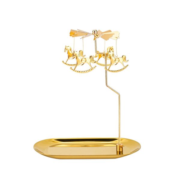 Rotary Candle Holder Spinning Carousel Candle Holder Candlestick Decor