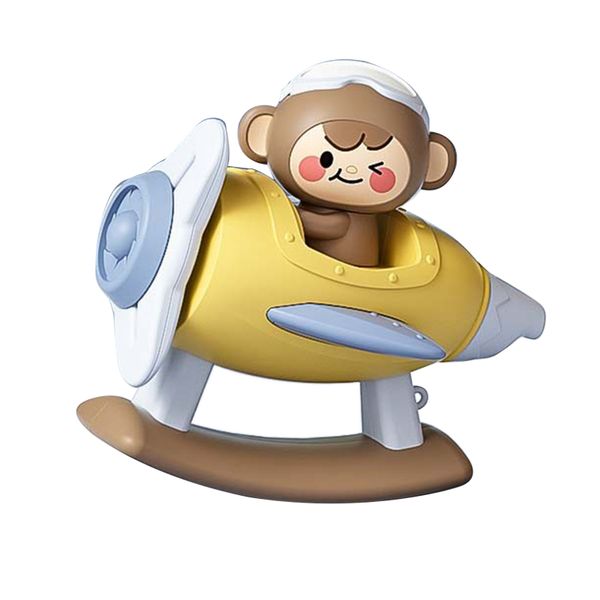 Whistle Plane Toy Musical Cute Cartoon Monkey Plane Whistle Toy Blue